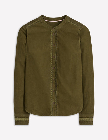 Victoria Cord Shirt-Woodland Green-5