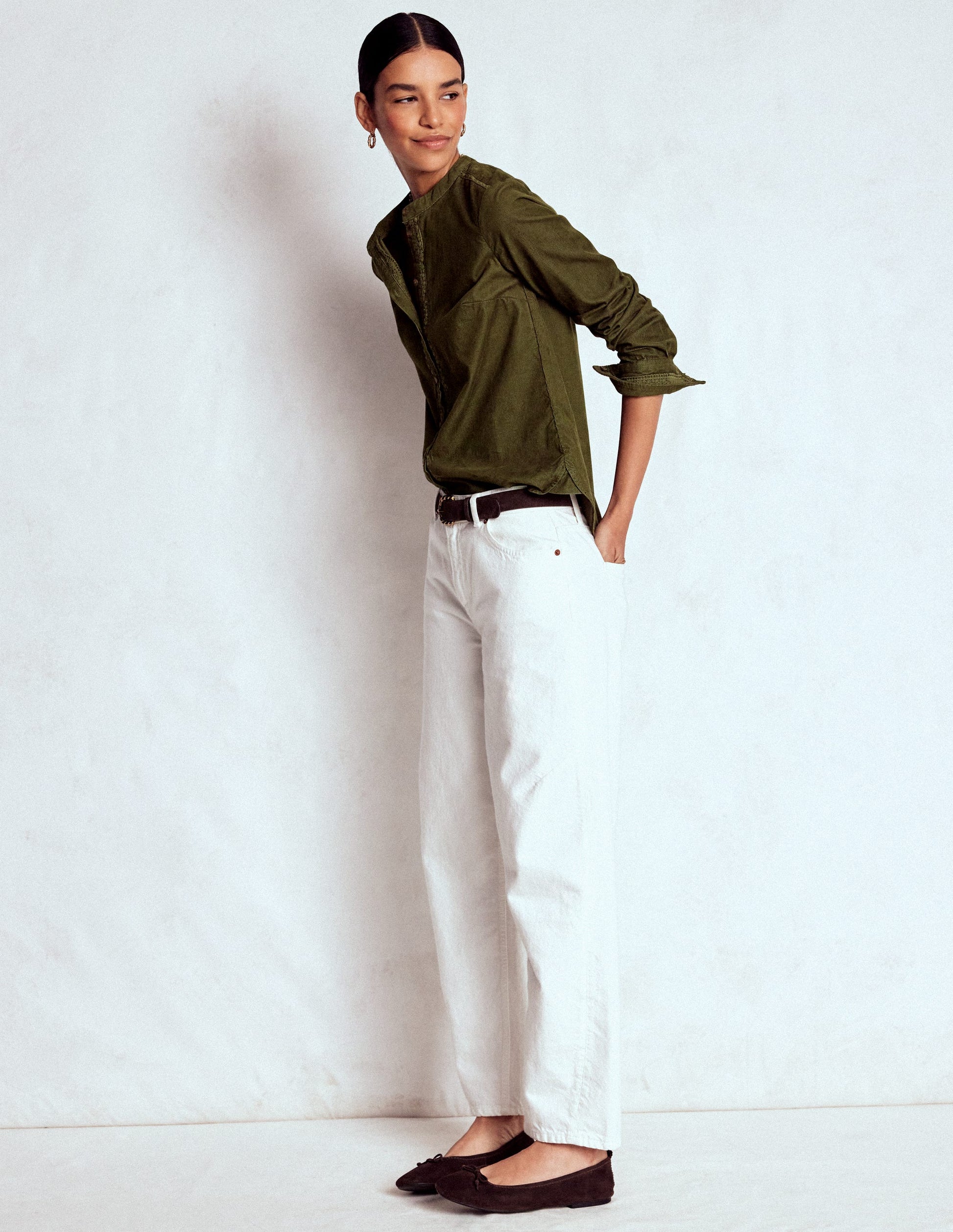 Victoria Cord Shirt-Woodland Green-4