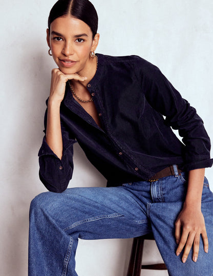 Victoria Cord Shirt-Navy-1