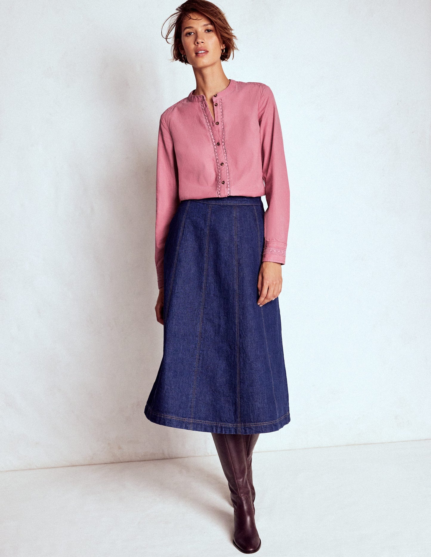 Victoria Cord Shirt-Blushing Rose