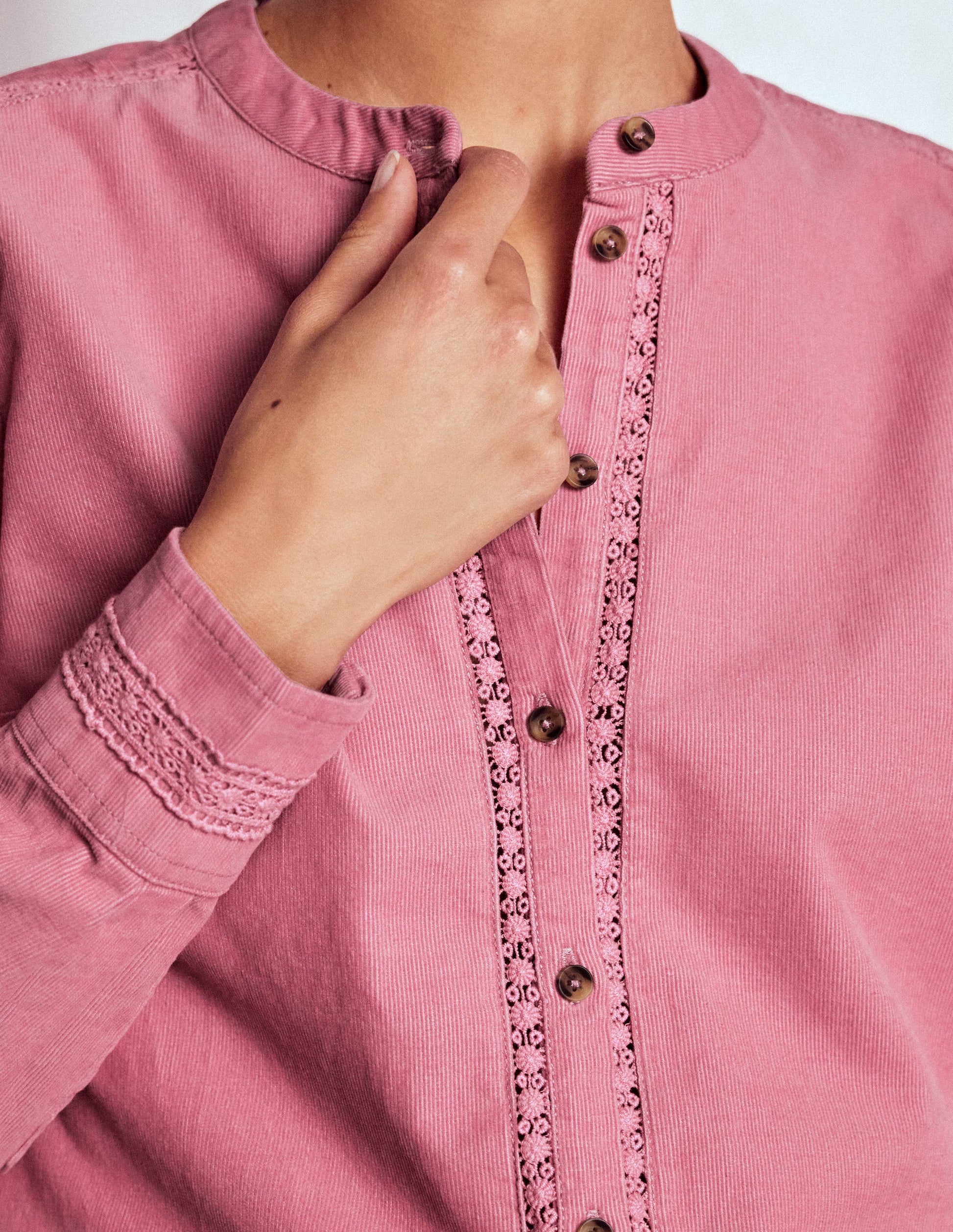 Victoria Cord Shirt-Blushing Rose-2