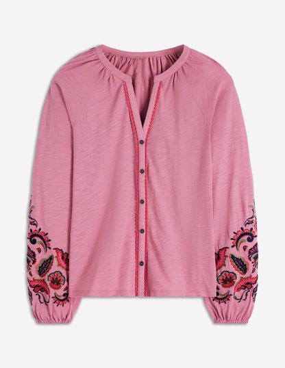 Alma Embroidered Shirt-Ash Rose-5