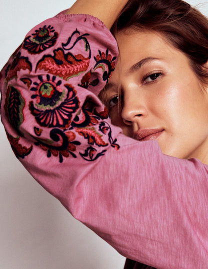 Alma Embroidered Shirt-Ash Rose-2