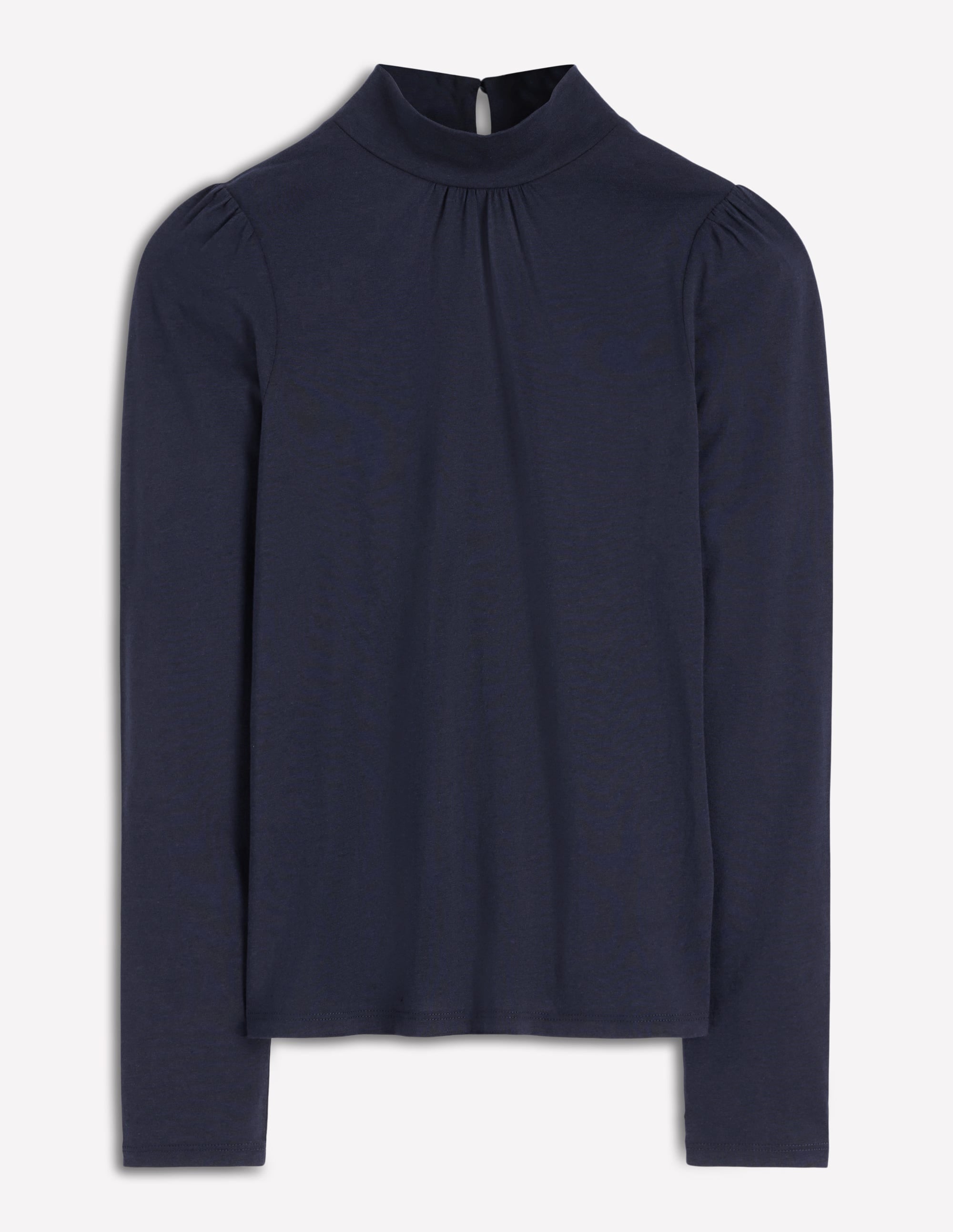 Puff Shoulder Jersey Top-Navy - Image 5