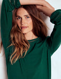 Flo Trim Detail Top-Emerald Night
