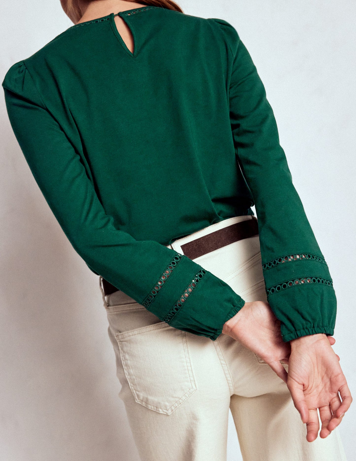 Flo Trim Detail Top-Emerald Night