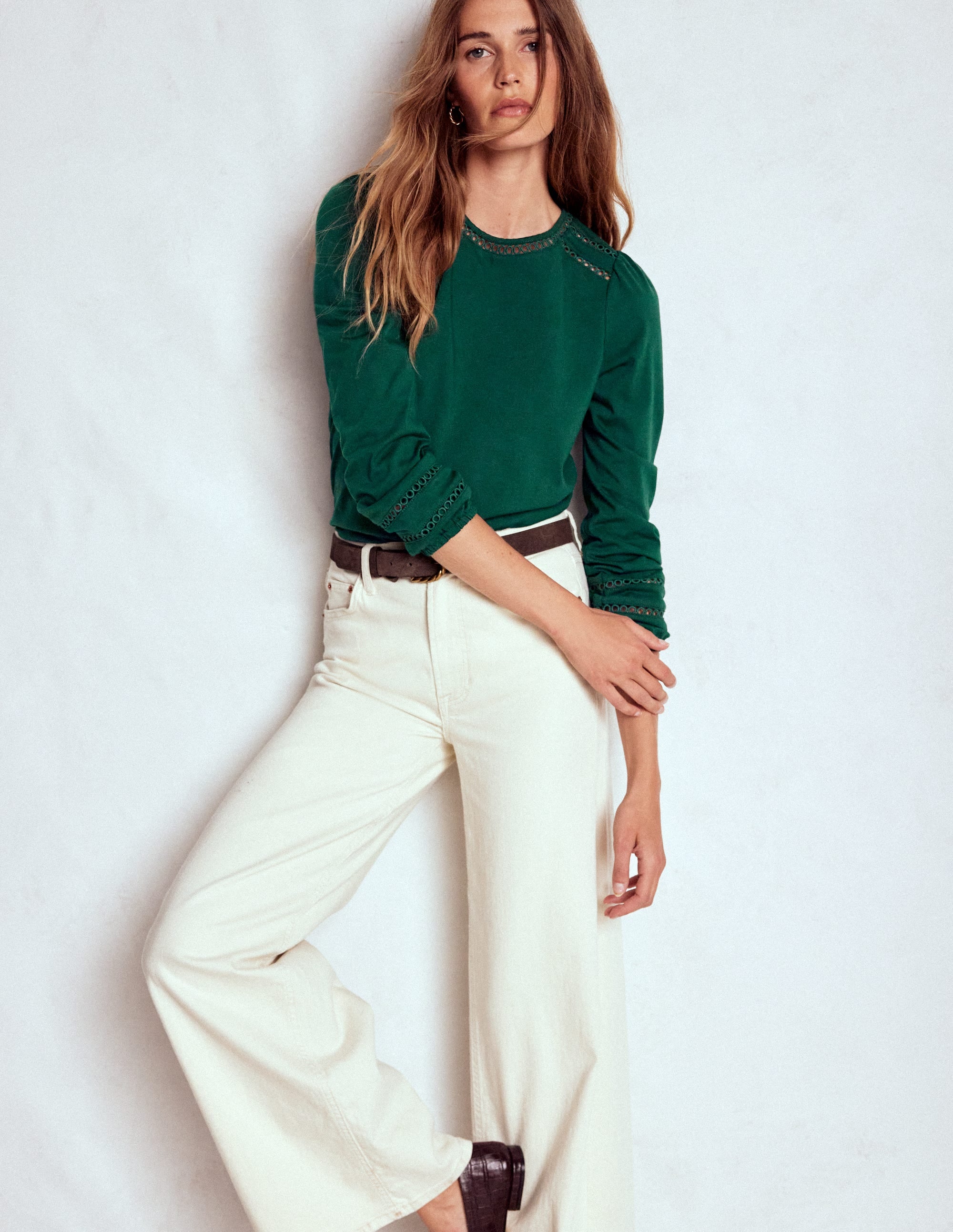 Flo Trim Detail Top-Emerald Night - Image 4