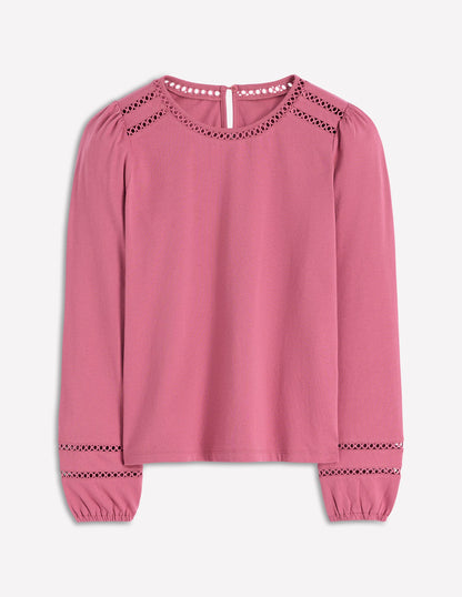 Flo Trim Detail Top-Pink Heather-4