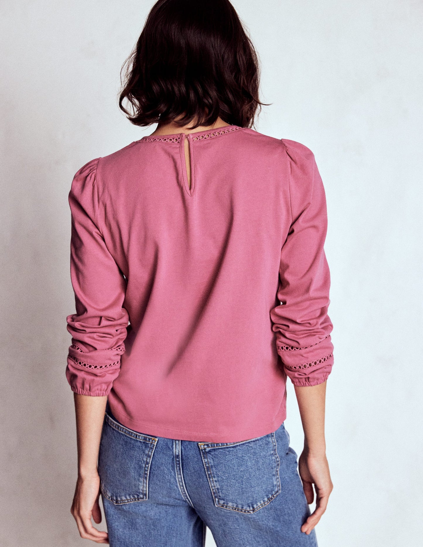 Flo Trim Detail Top-Pink Heather