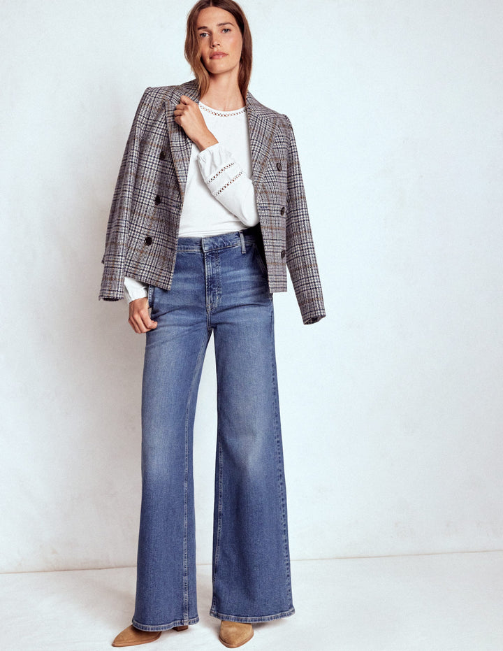 Flo Trim Detail Top-White