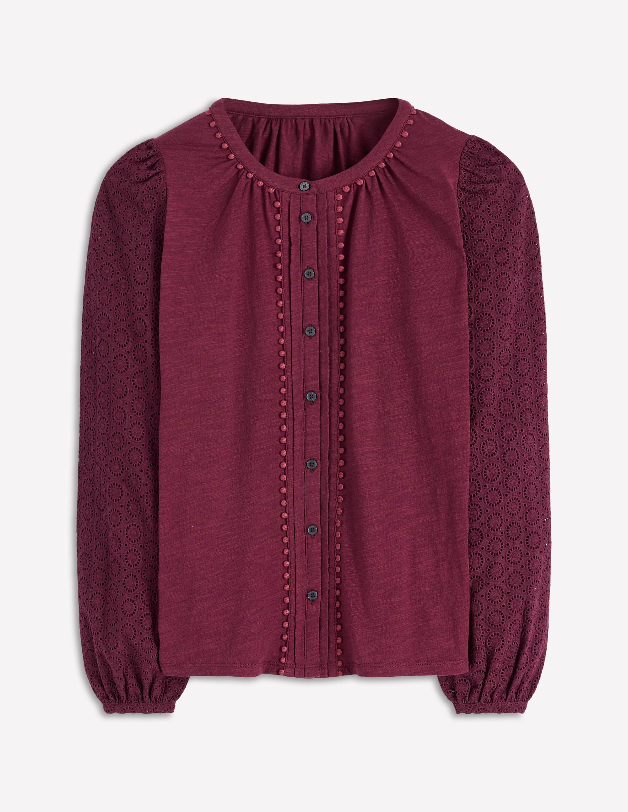 Eden Broderie Jersey Shirt-Deep Wisteria - Image 5