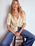 Short Sleeve Lace Blouse-Ivory