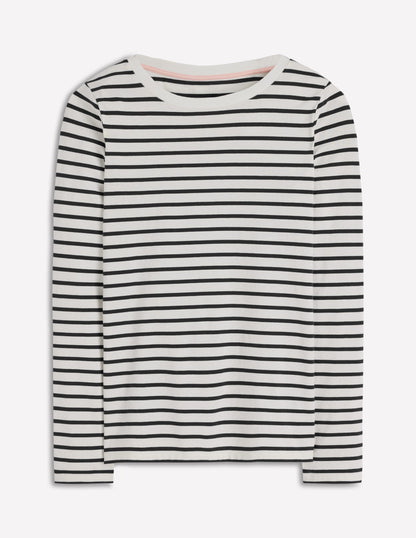 Olivia Long Sleeve Breton-Ivory, Black-5