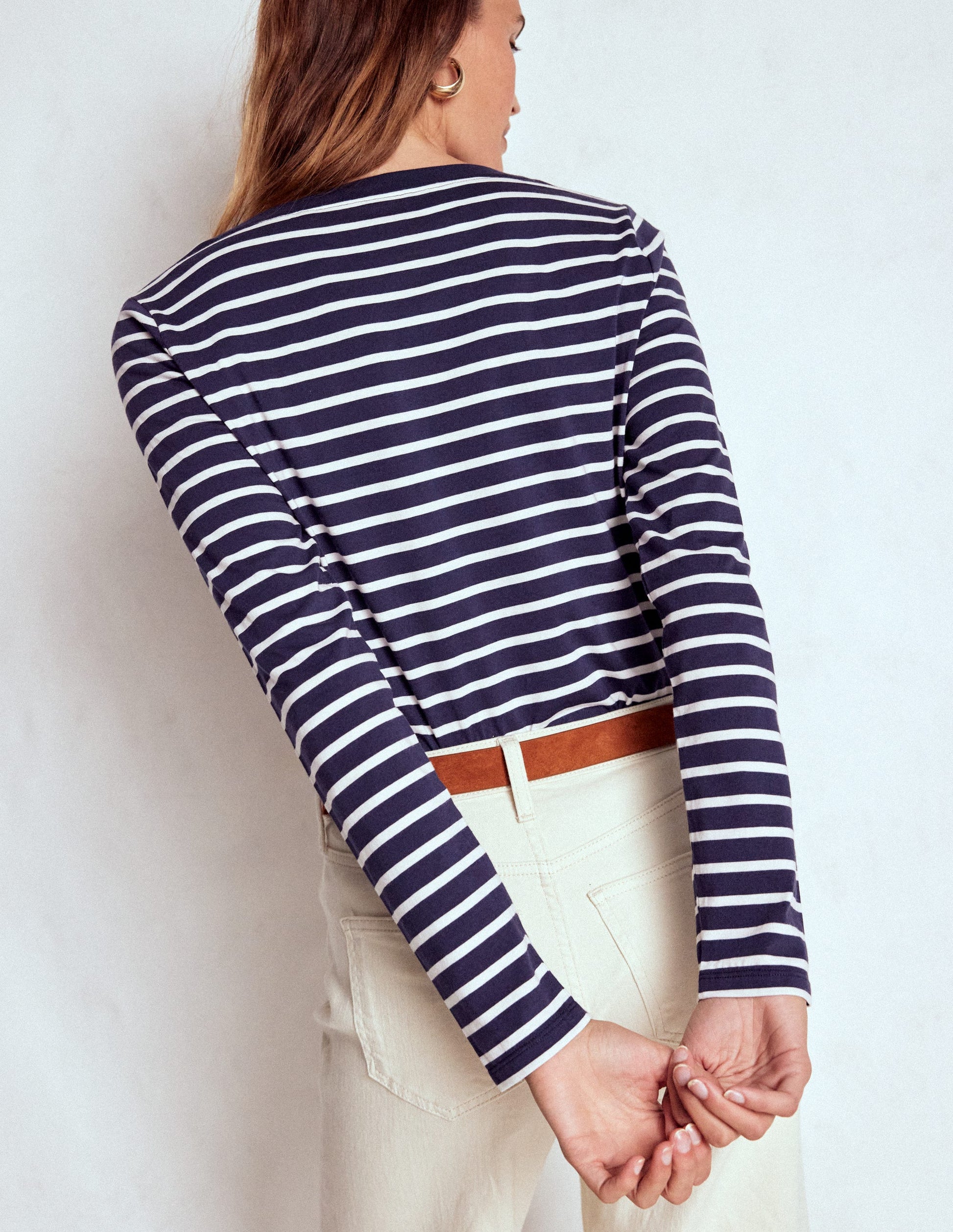 Olivia Long Sleeve Breton-Navy, Ivory-3
