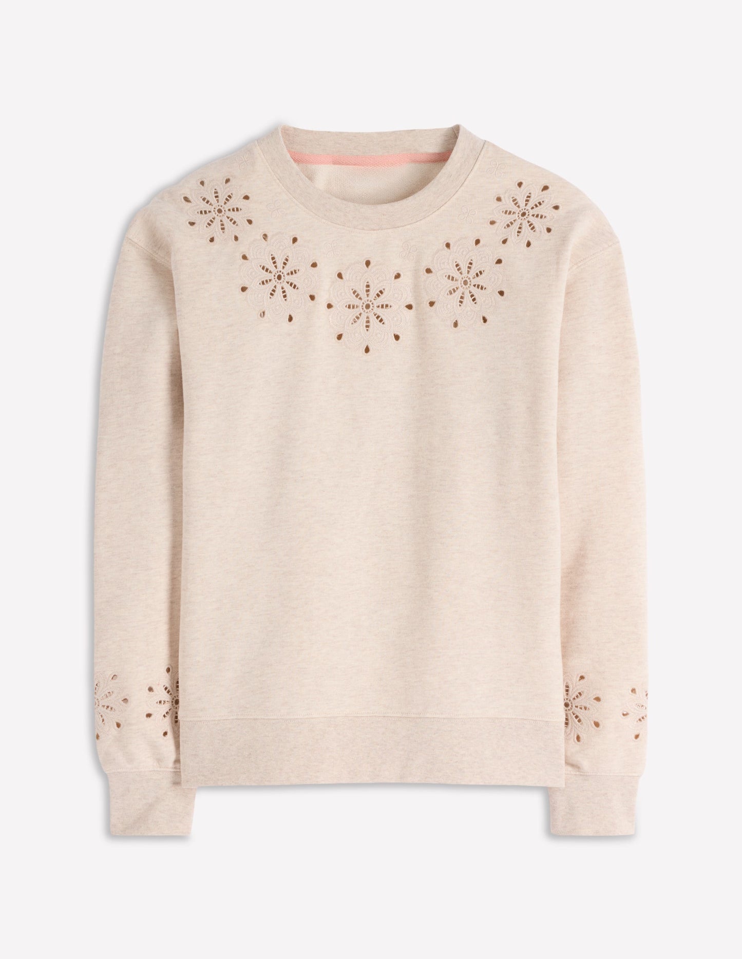 Emi Cutwork Sweatshirt-Oatmeal Marl