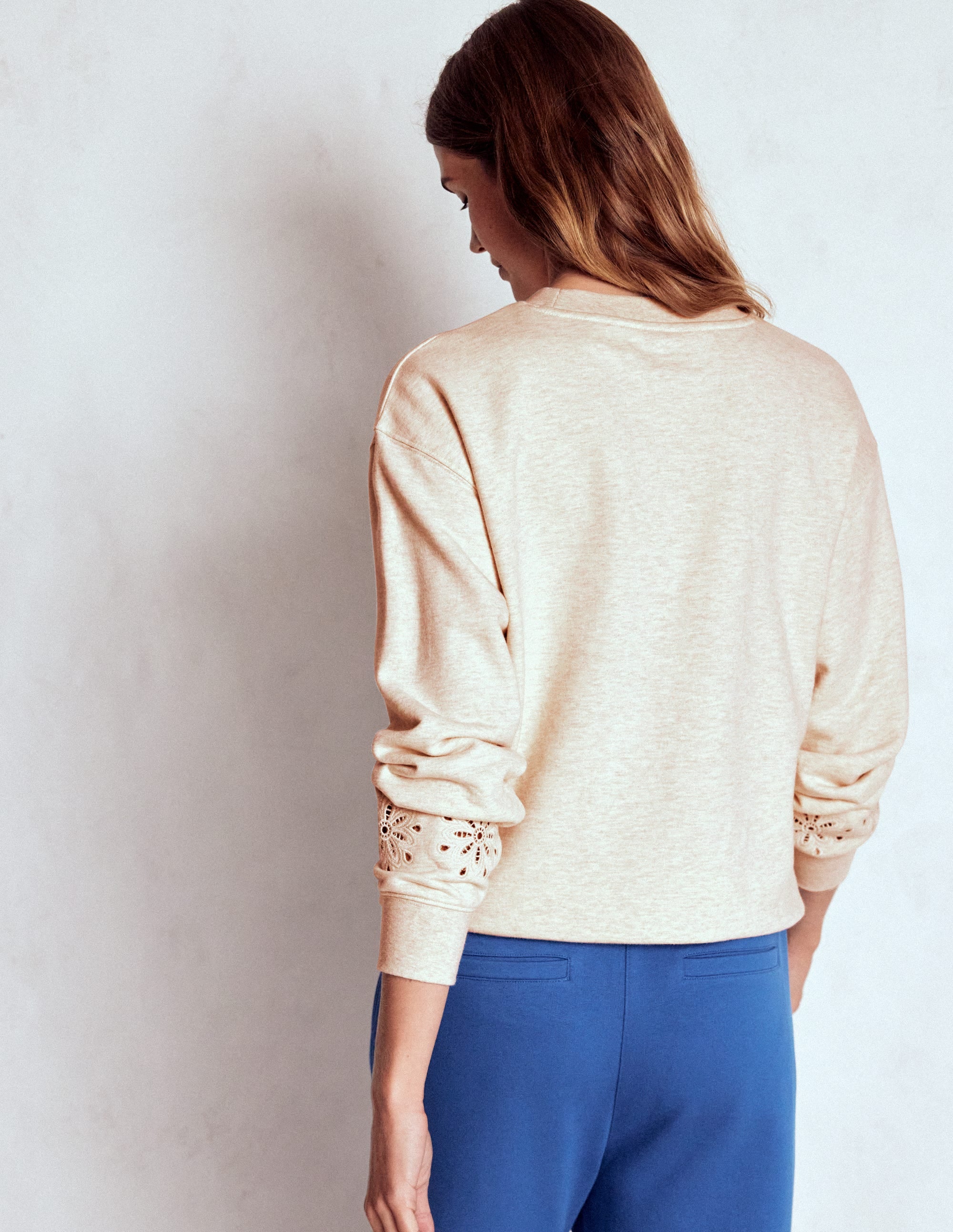 Emi Cutwork Sweatshirt-Oatmeal Marl - Image 3