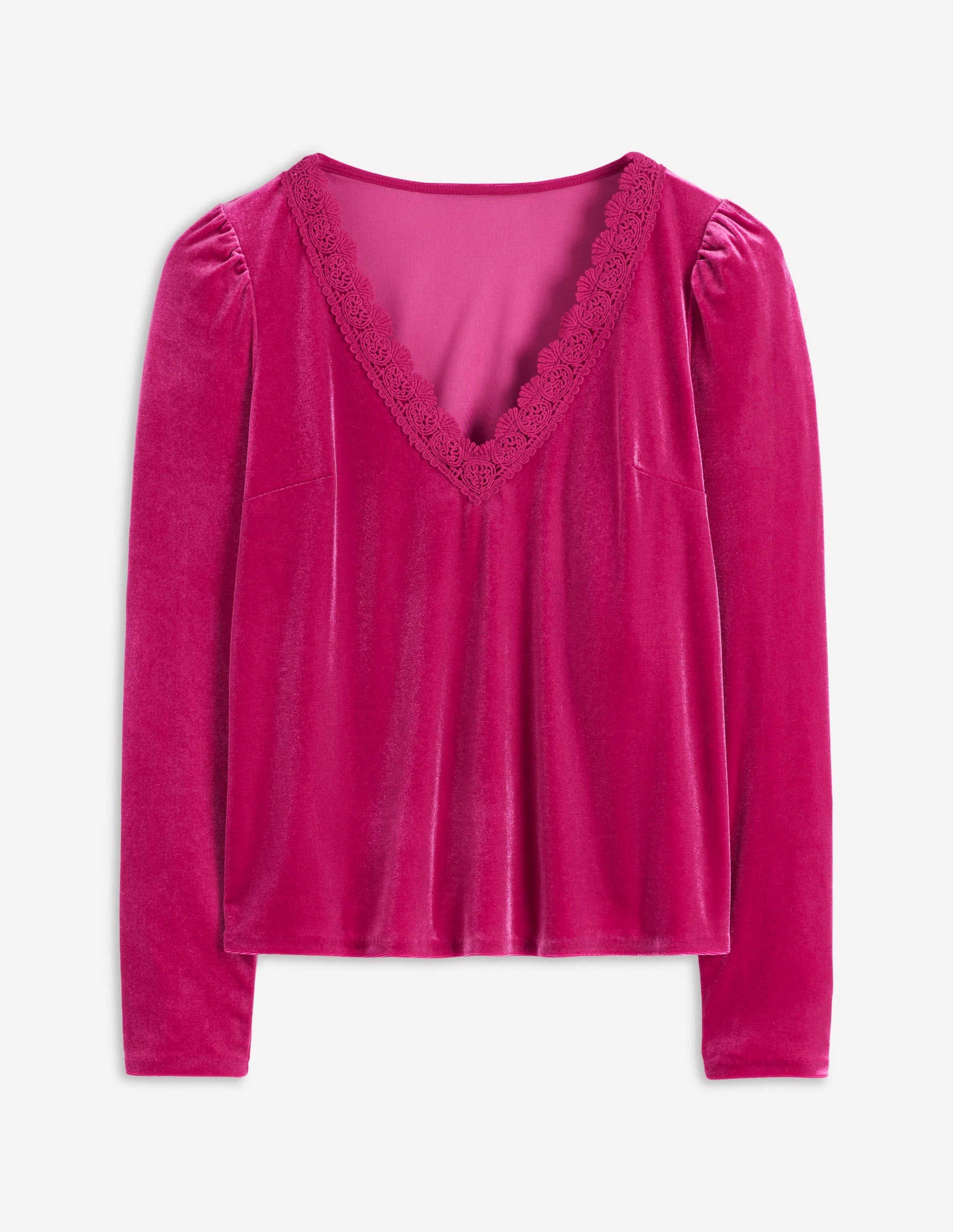 Flora V-Neck Velvet Top-Cherry Jam-5