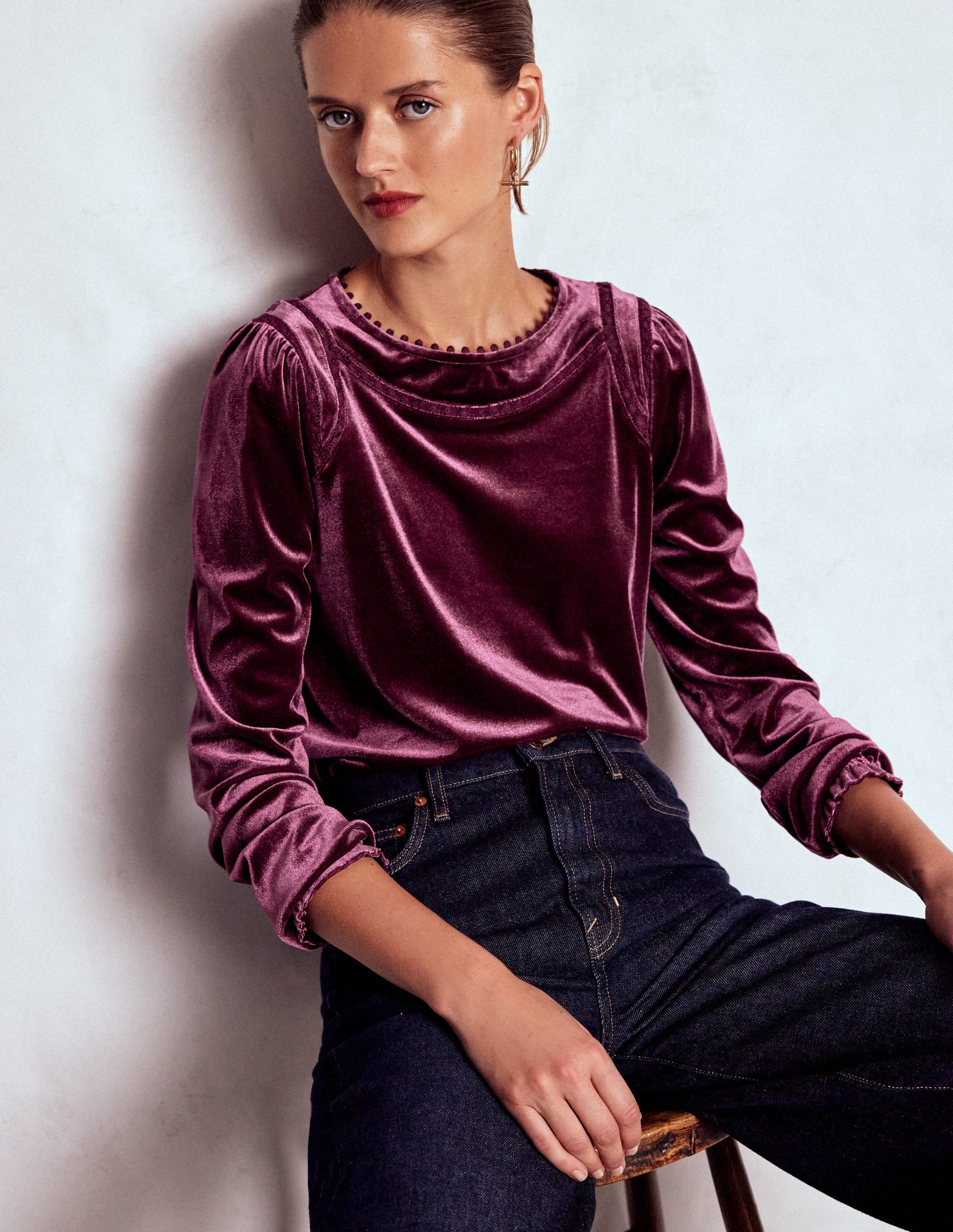 Mila Velvet Top-Deep Wisteria - Image 1
