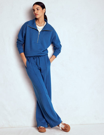 Panelled Half-zip Sweatshirt-Tourmaline Blue-2