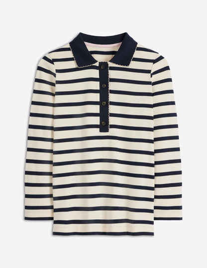 Collared Mariner-Ivory and French Navy Stripe-5