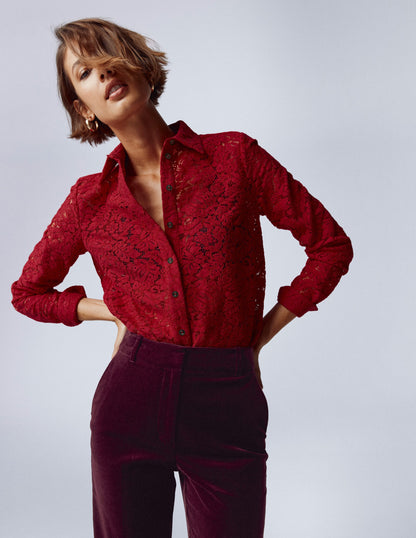 Lace Shirt-Rumba Red-6