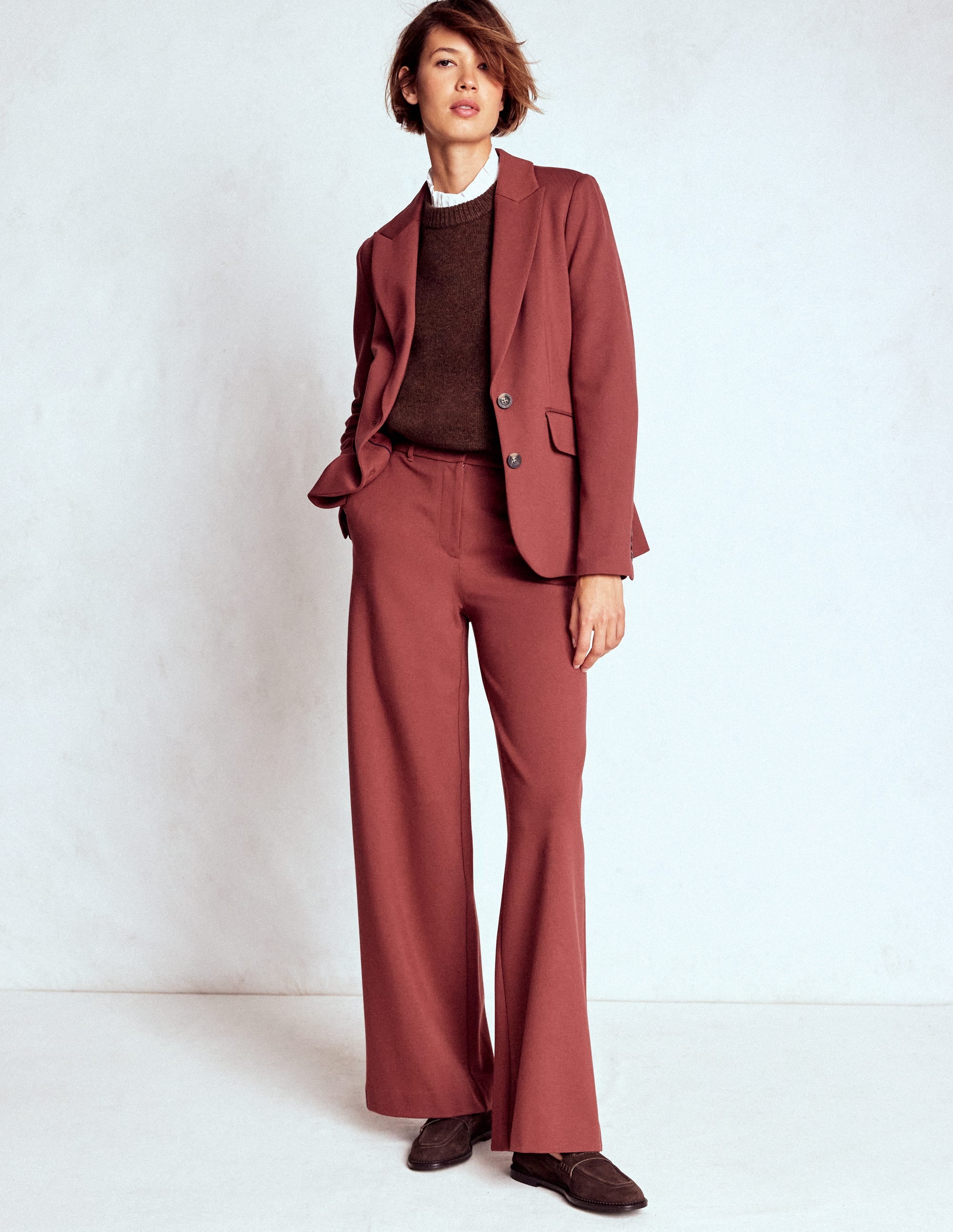 Marylebone Ponte Blazer-Chestnut - Image 1