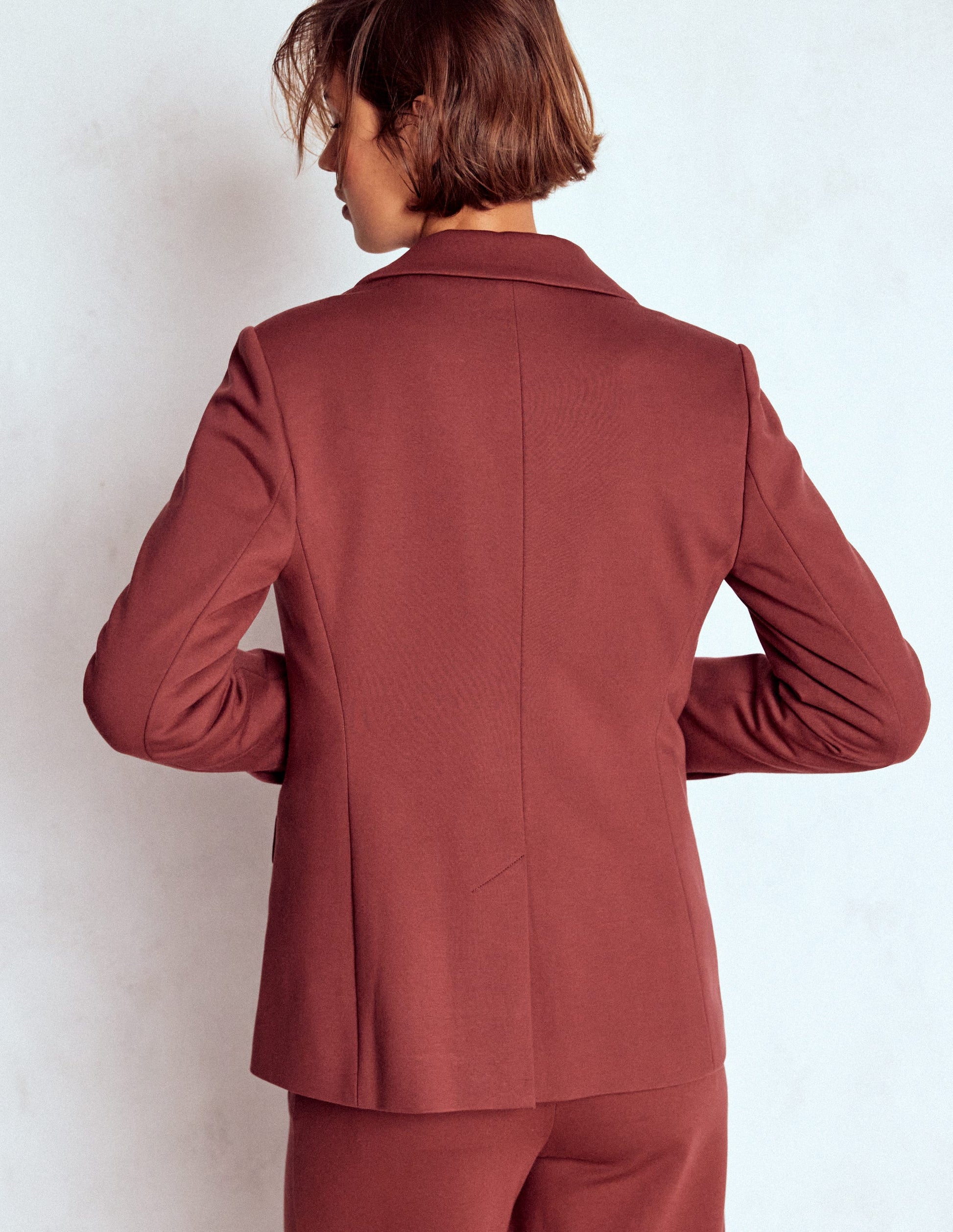 Marylebone Ponte Blazer-Chestnut-3