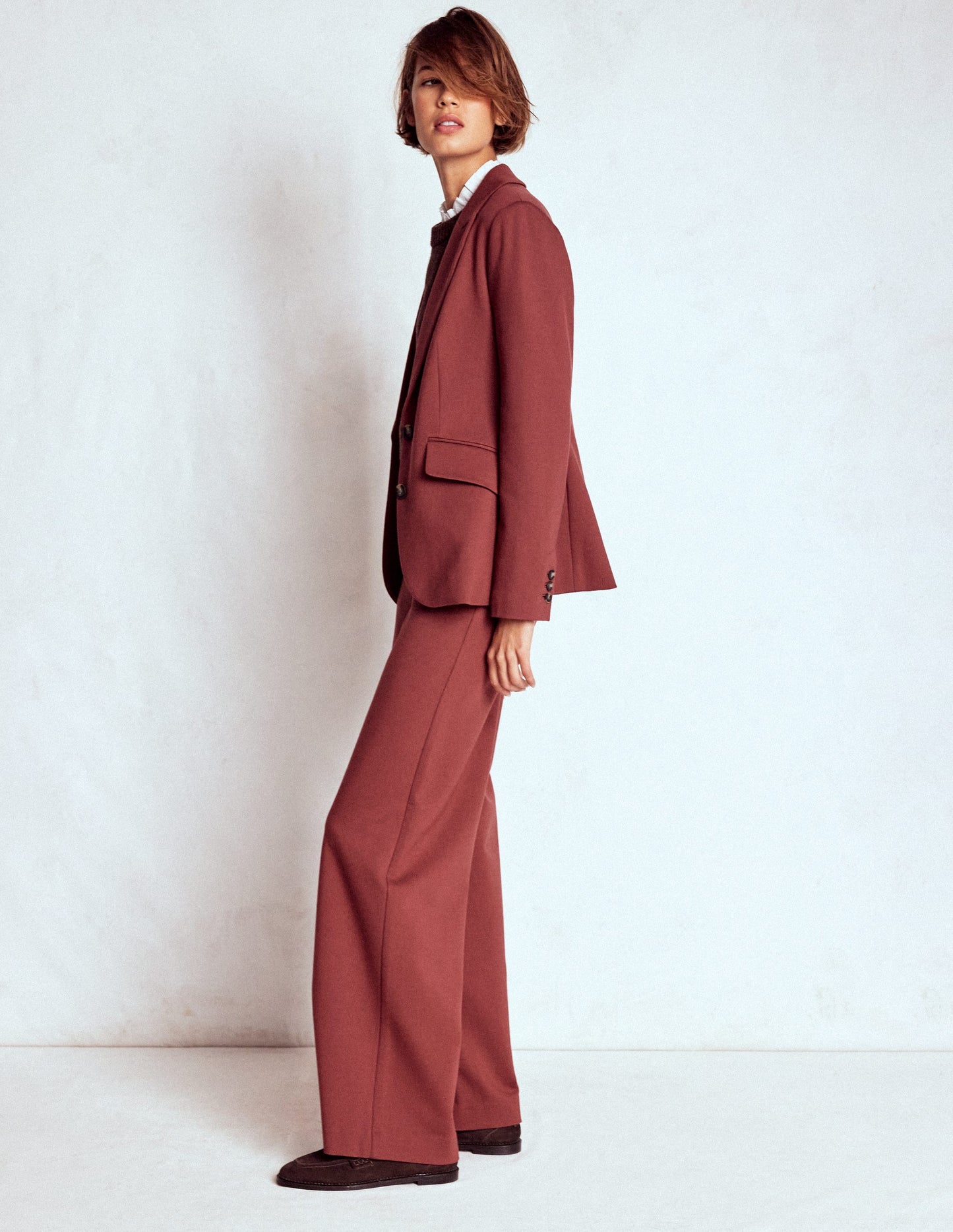 Marylebone Ponte Blazer-Chestnut