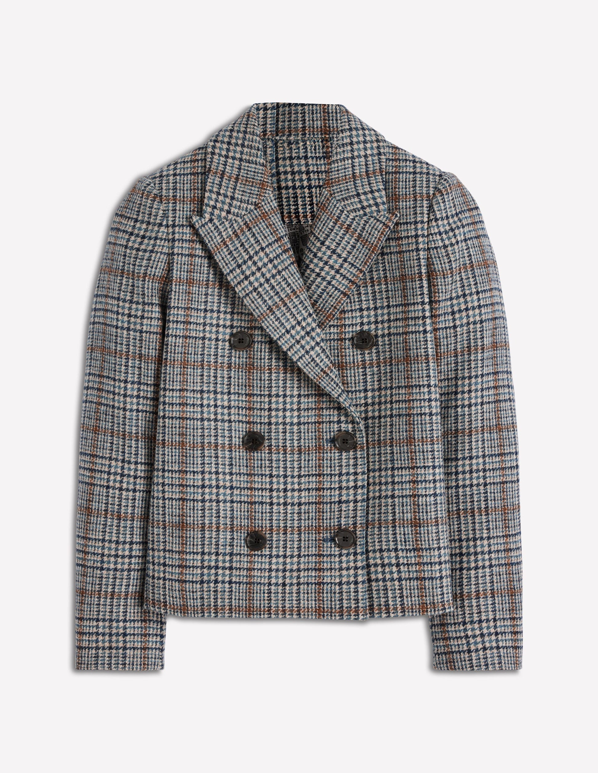Boxy Double Breasted Blazer-Blue and Grey Prince of Wales-7