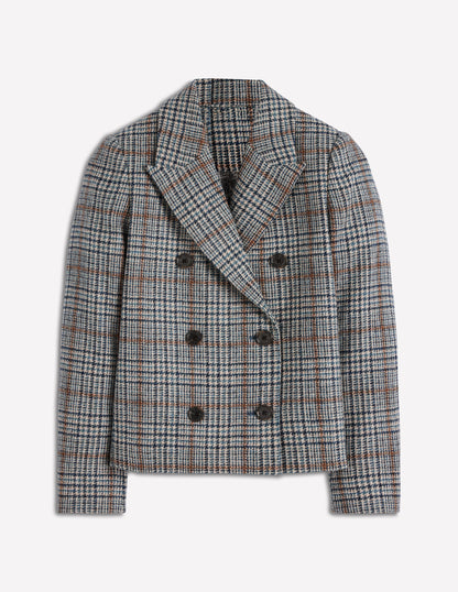 Boxy Double Breasted Blazer-Blue and Grey Prince of Wales-7