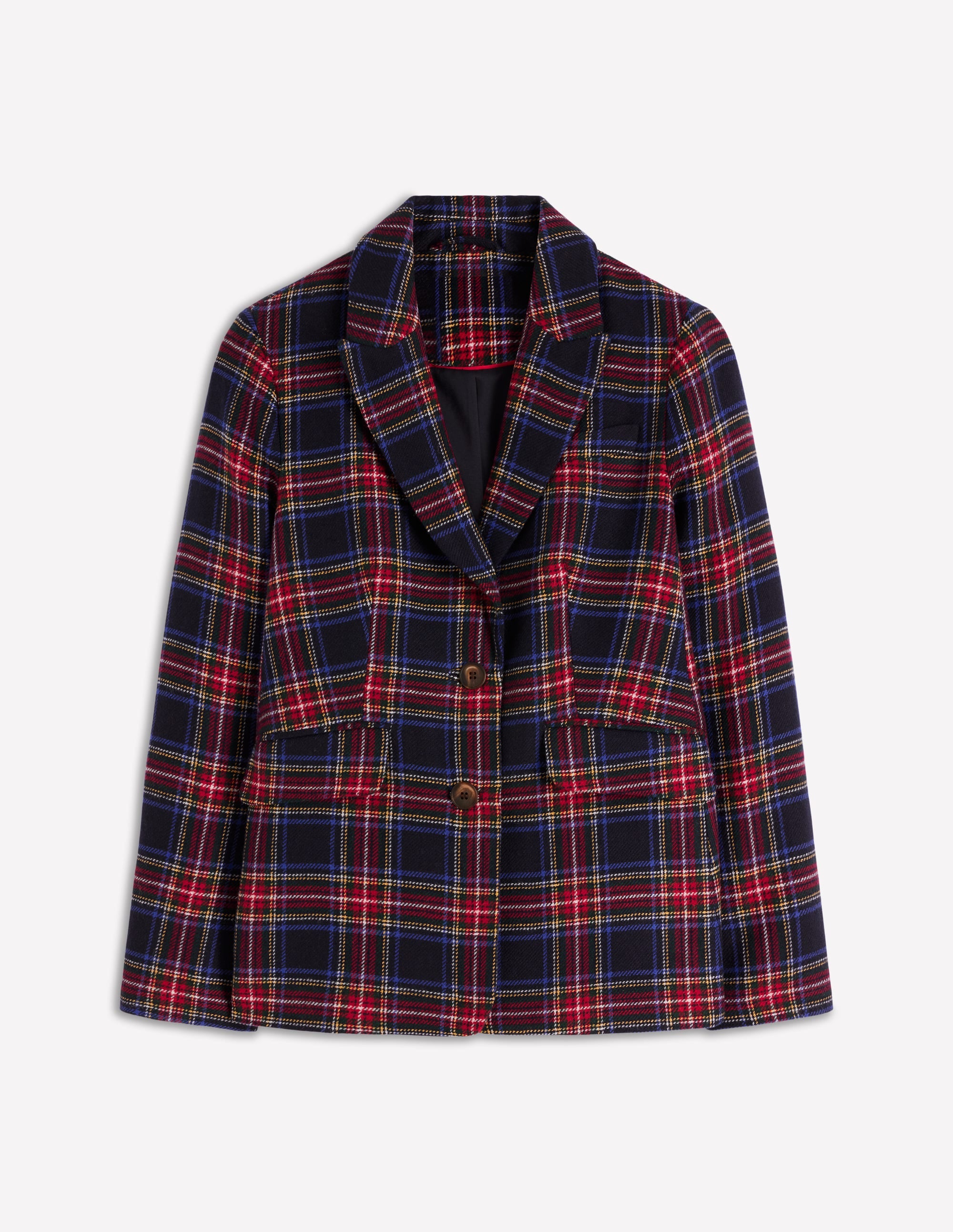 Stamford Wool-Blend Blazer-Navy, Green and Red Check - Image 6