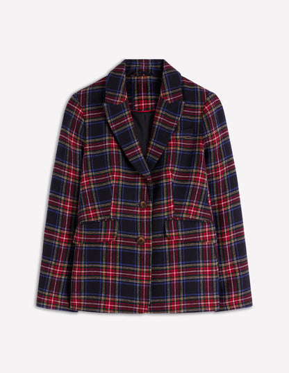 Stamford Wool-Blend Blazer-Navy, Green and Red Check-6