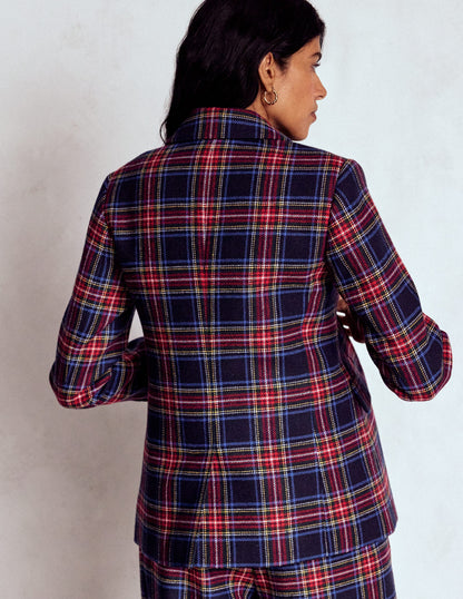 Stamford Wool-Blend Blazer-Navy, Green and Red Check-3