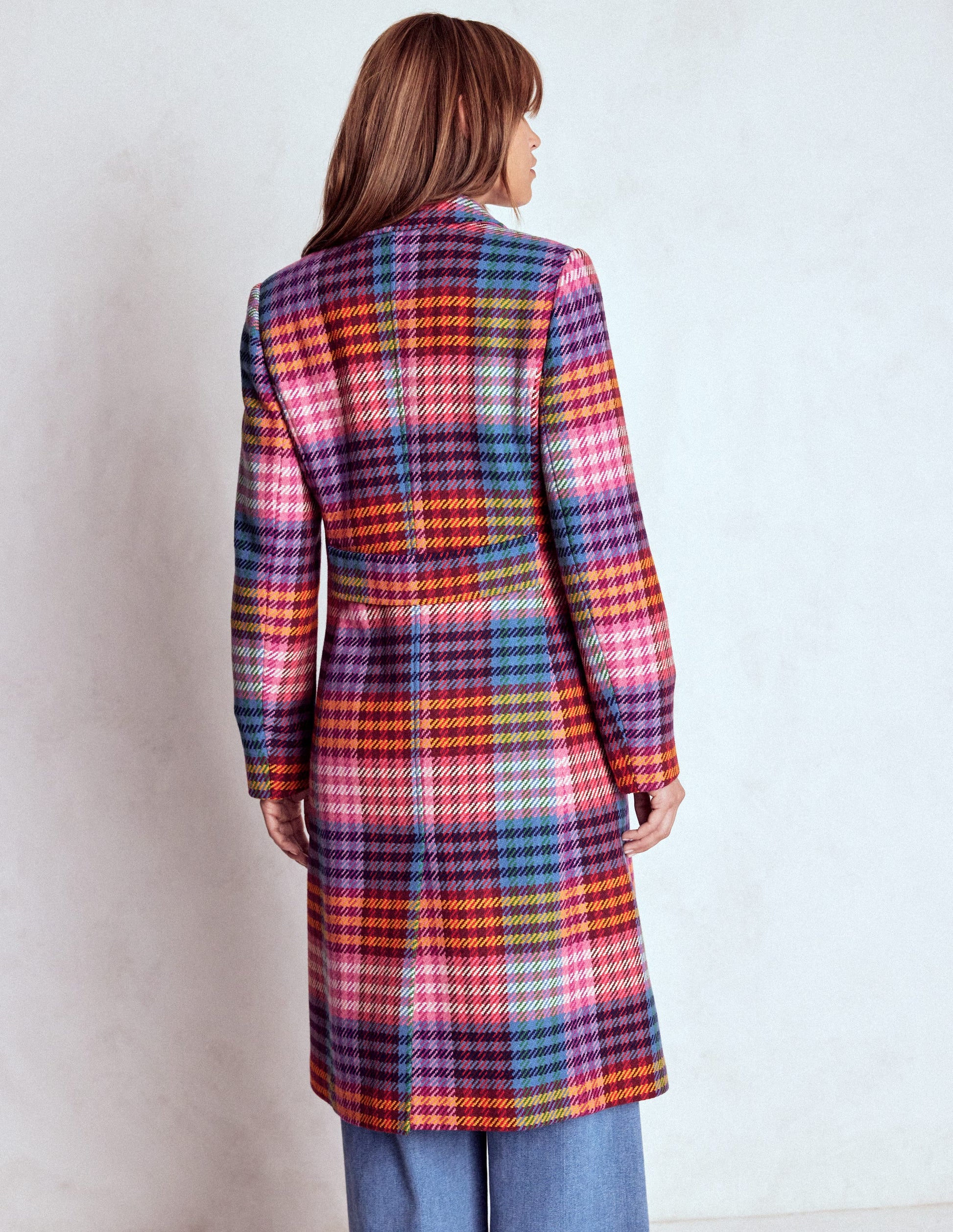 St Albans Fitted Coat-Rainbow Blanket Multigingham-3
