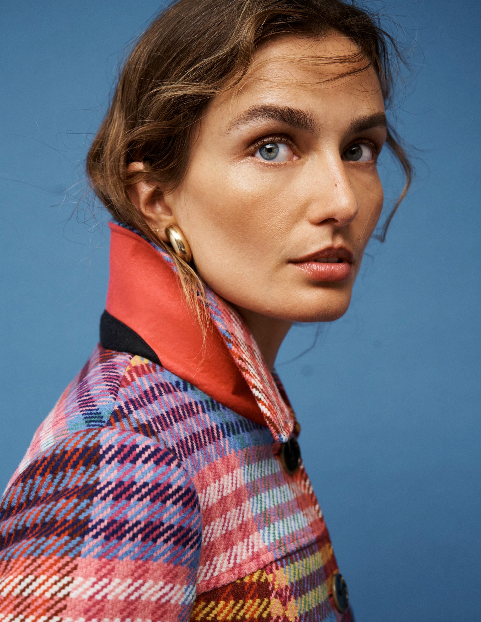 St Albans Fitted Coat-Rainbow Blanket Multigingham - Image 8
