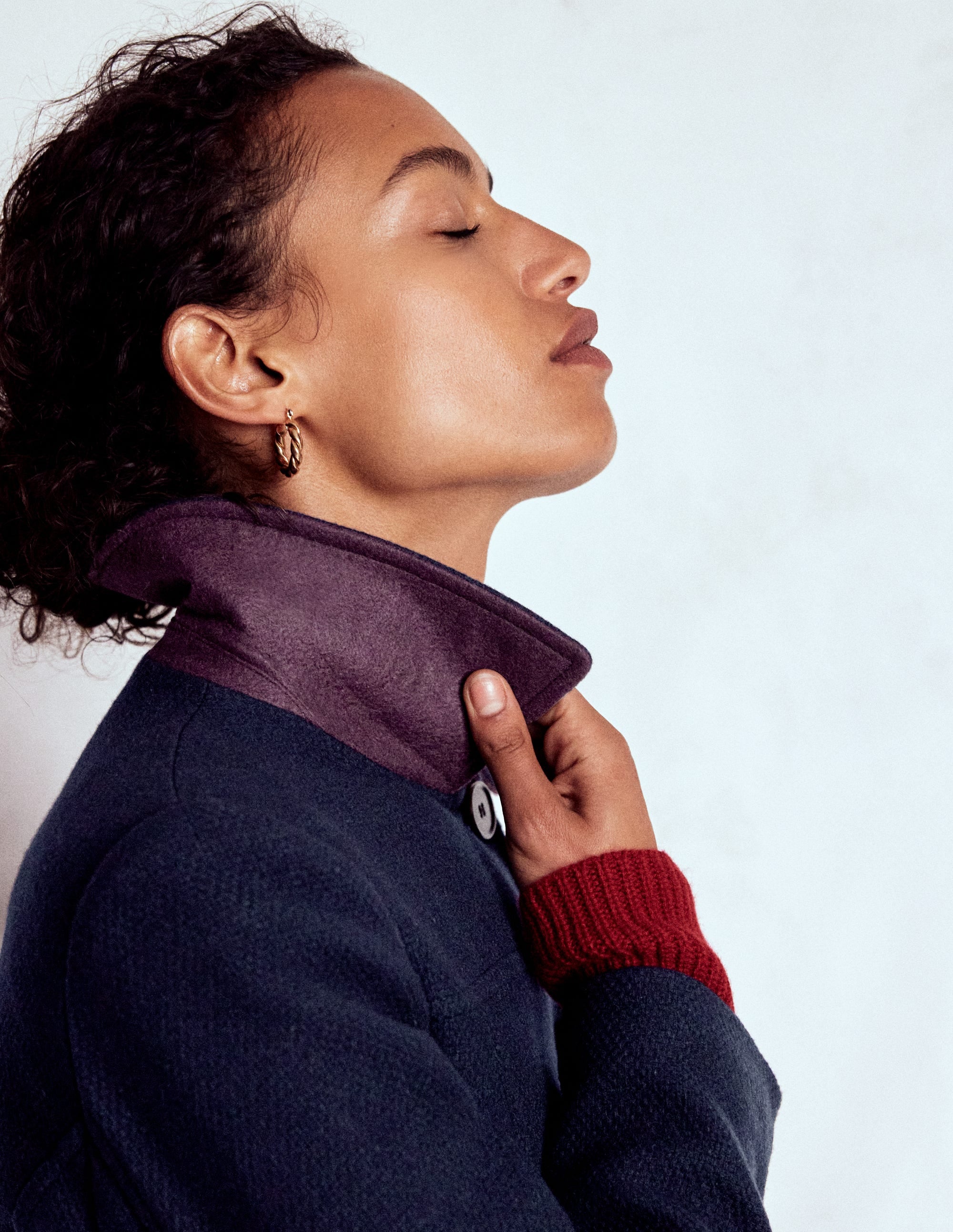 St Albans Fitted Coat-Navy - Image 4