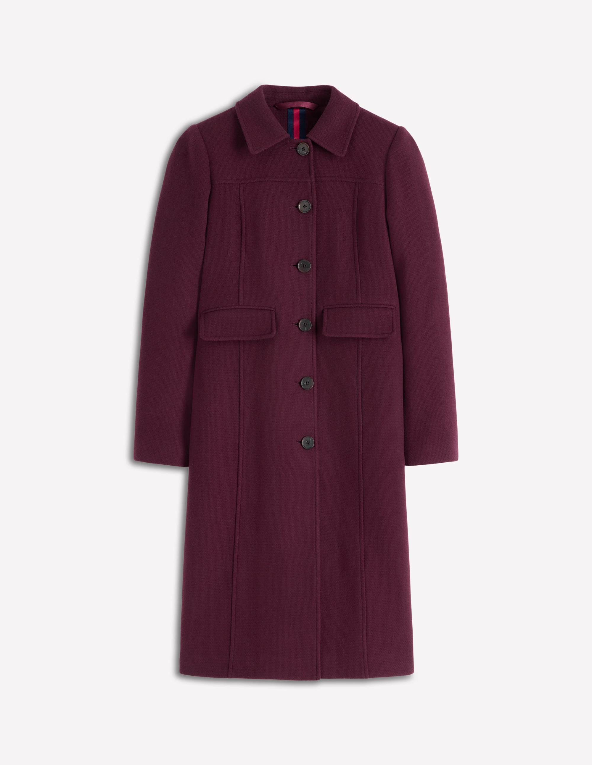 St Albans Fitted Coat-Dark Cherry - Image 7
