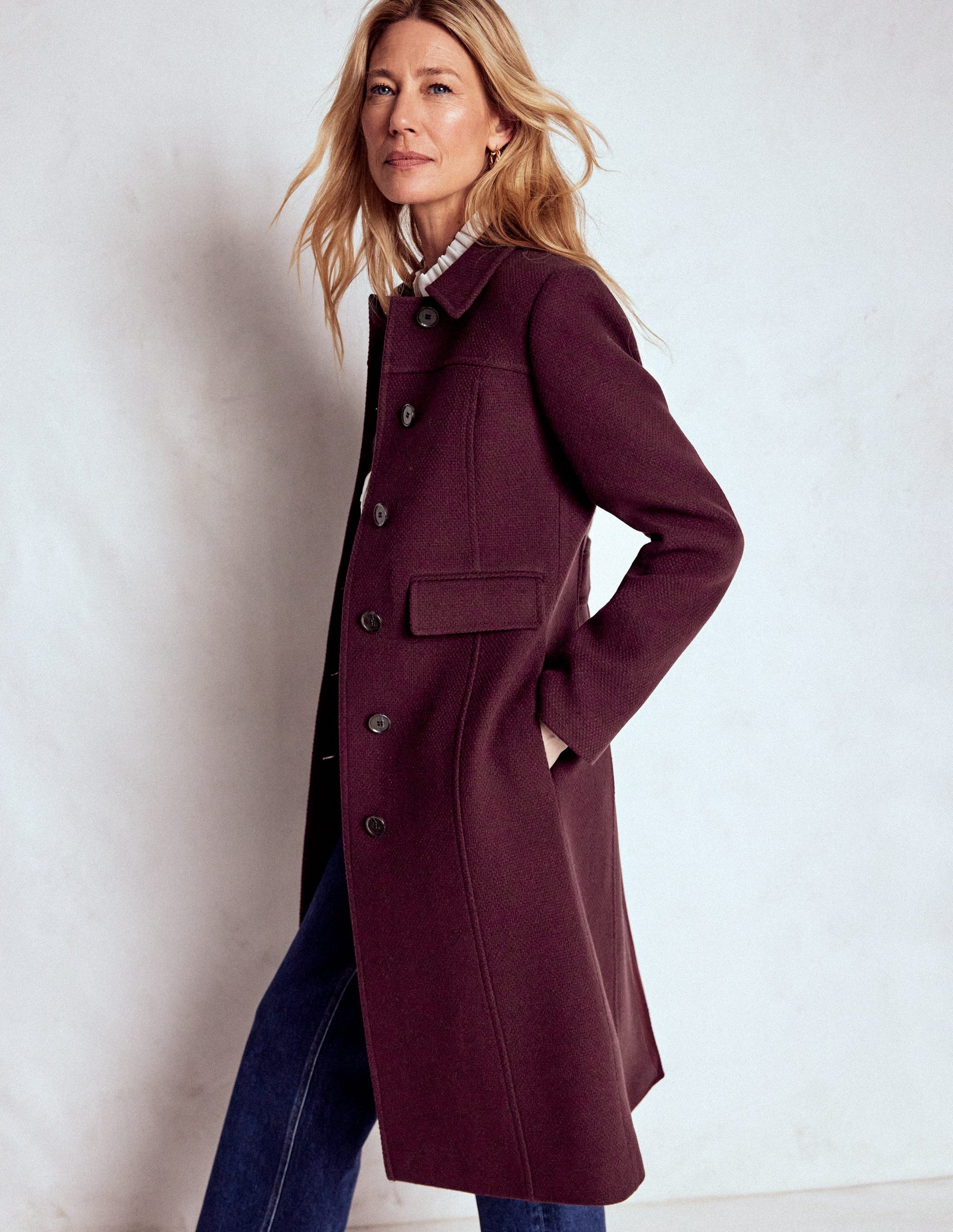 St Albans Fitted Coat-Dark Cherry-1