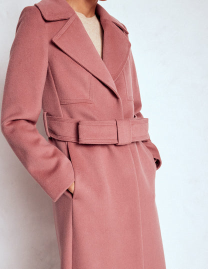 Bow Front Coat-Dusty Pink-2