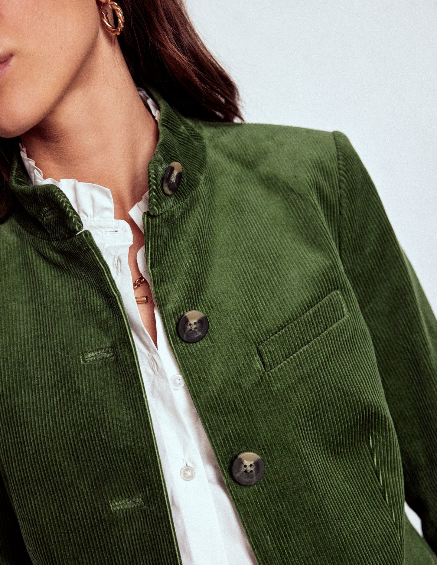 Military Cord Jacket-Fern