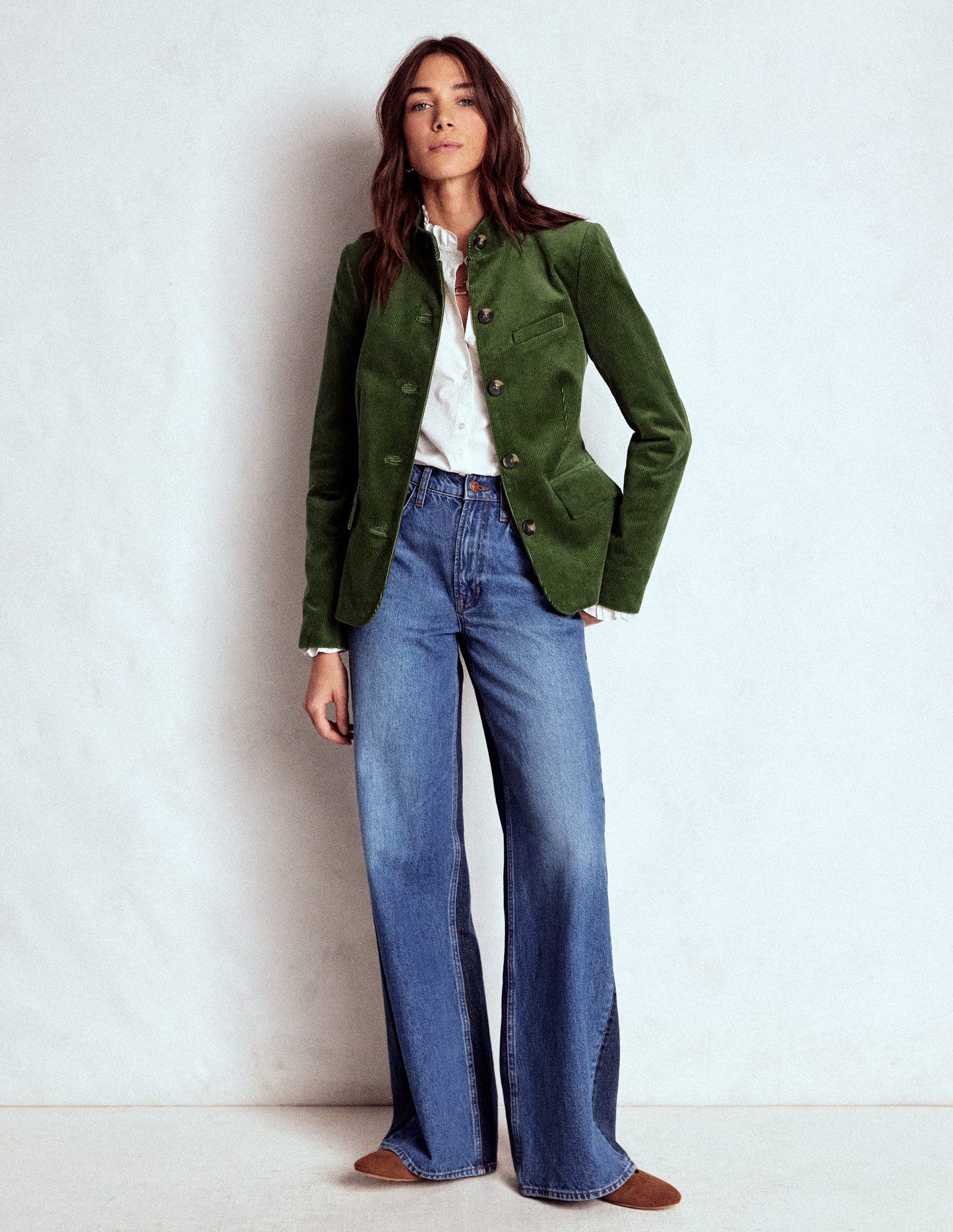 Military Cord Jacket-Fern