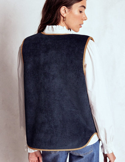 Clerkenwell Reversible Gilet-Navy, Leopard-3