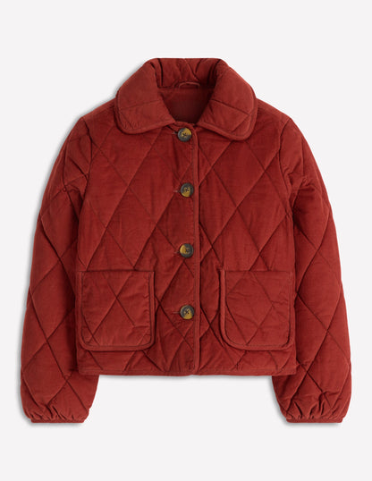 Fitzrovia Quilted Cord Jacket-Fire Brick Red-6