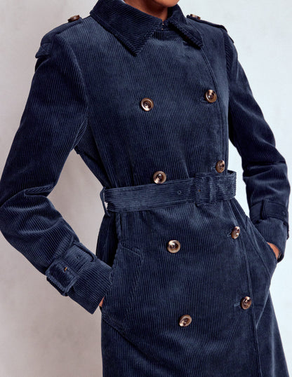 Cheltenham Cord Trench Coat-Navy-2