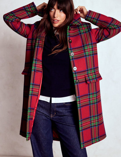 Edinburgh Swing Coat-Red, Blue and Green Check-1