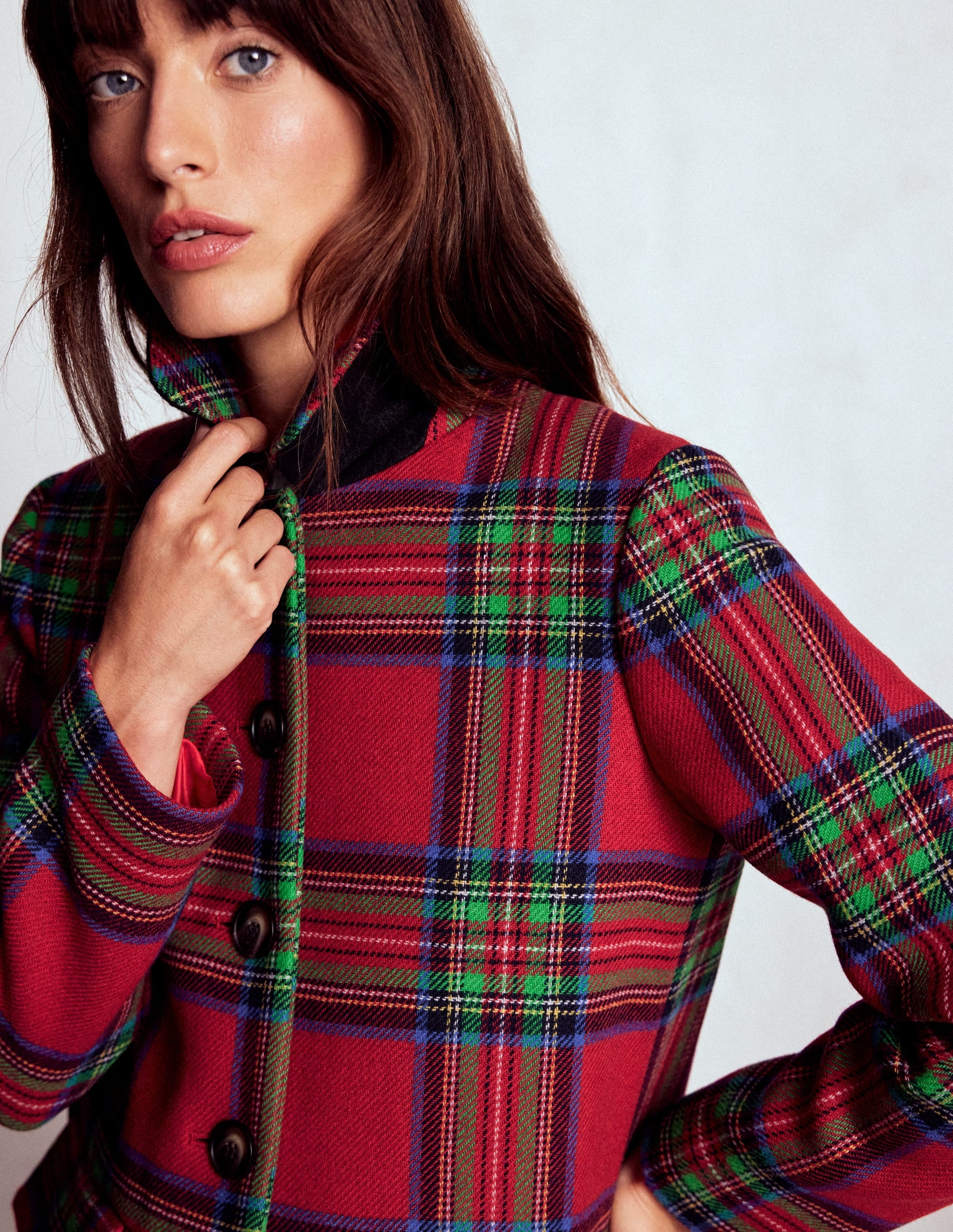 Edinburgh Swing Coat-Red, Blue and Green Check - Image 2