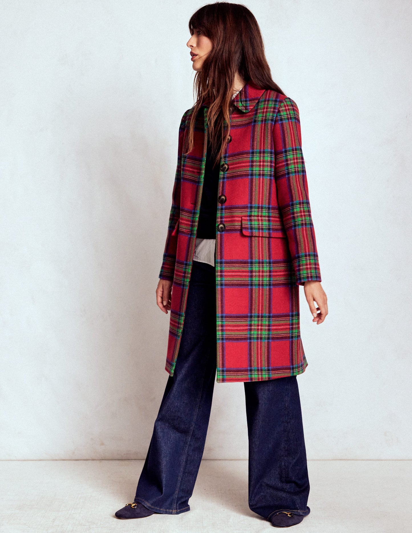 Edinburgh Swing Coat-Red, Blue and Green Check