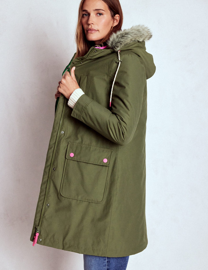 4-In-1 Hooded Parka-Woodland Green