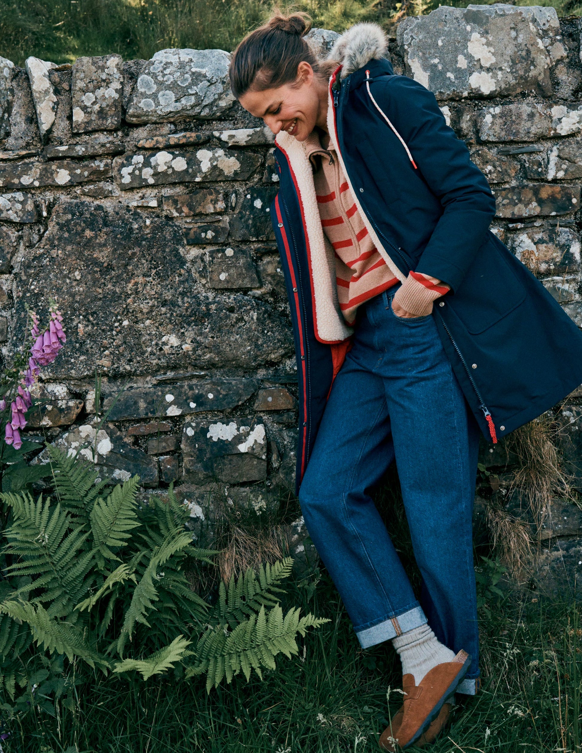 4-In-1 Hooded Parka-Navy Boden UK - Main Image