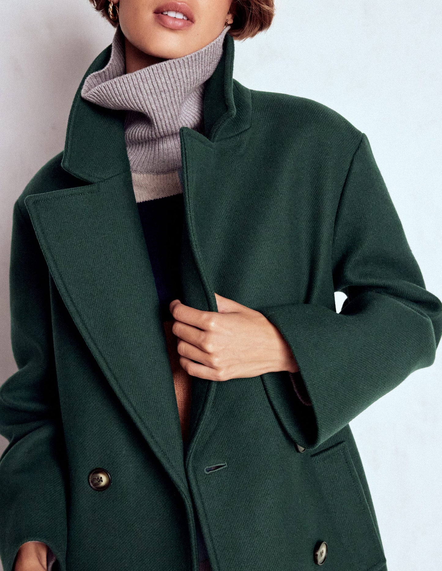Cocoon Wool Coat-Emerald Night